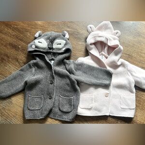 Super Cute GAP Knit Animal Sweaters 3-6 & 6-12 Month